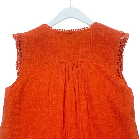 Sleeveless Cotton dress Layered Tunic Top orange size large Marie Claire - Picture 5 of 16